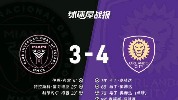 美职联：迈阿密2-2亚特兰大，苏牙胖虎破门，恩博洛补时绝平